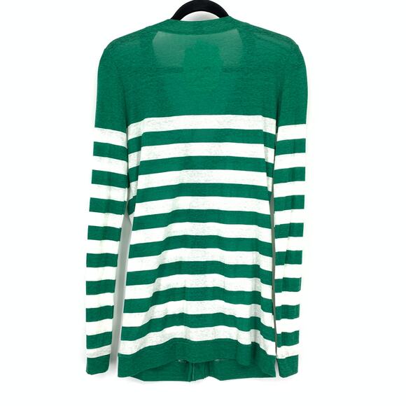 Harry Potter Slytherin Green White Striped V-Neck Cardigan Sweater Sz M NEW - Picture 2 of 6